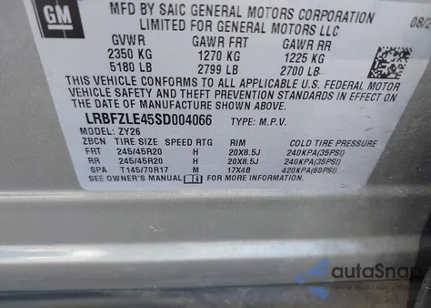 2025 Buick Envision Sport Touring Awd из США, поврежденный, VIN LRBFZLE45SD004066